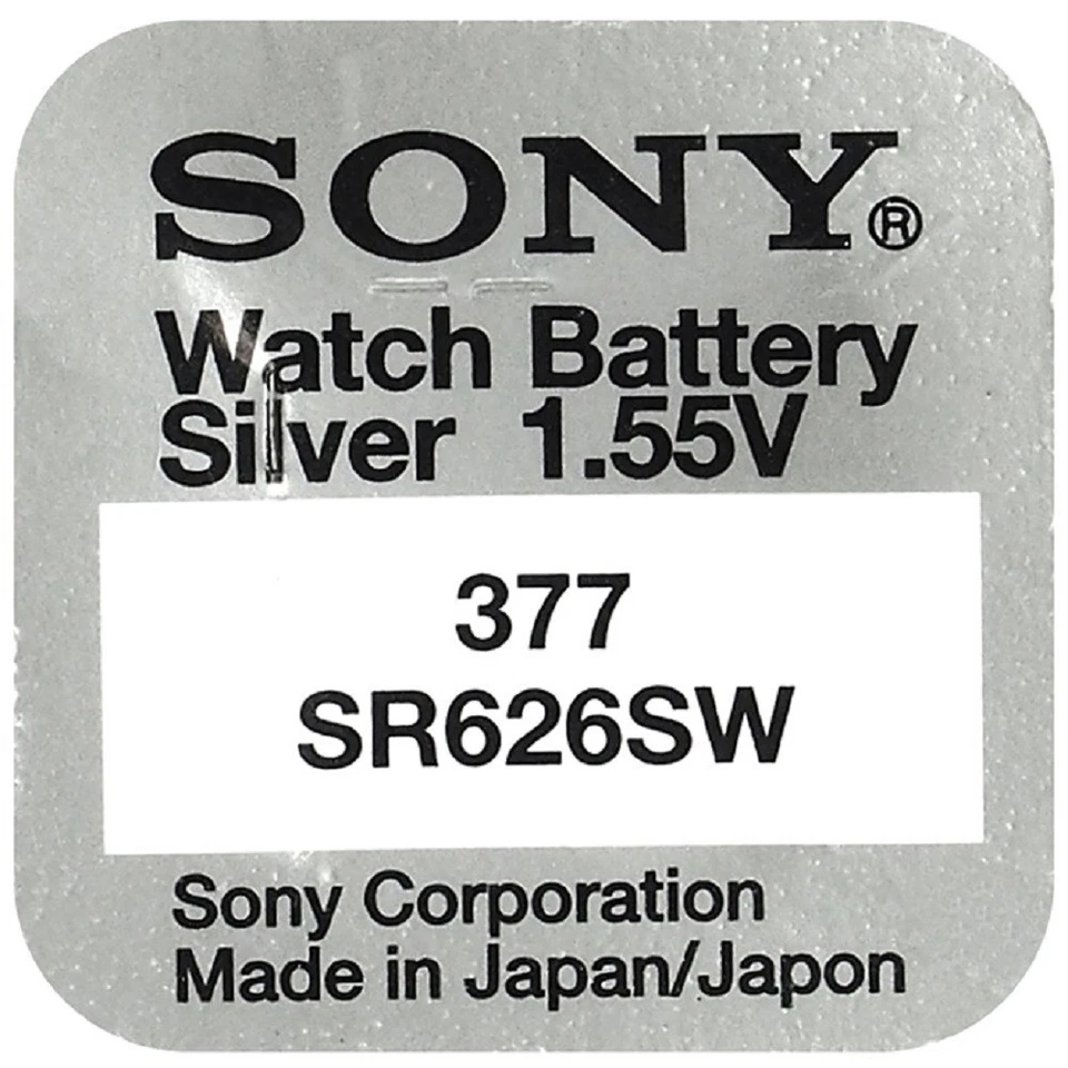 Pila Botón / Moneda Original SONY 377 (sr626sw) de 1,55 V. Litio Blister b66