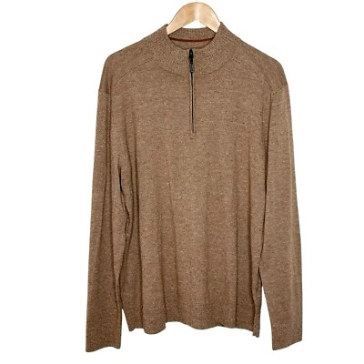 Smartwool Mens Sparwood Half Zip Sweater Acorn Tan Size XL Pullover Merino Wool - Image 1 of 4