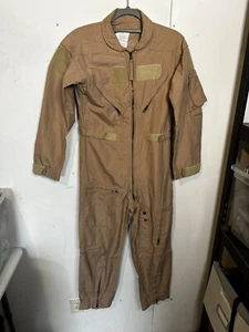 Military Flyers Coveralls Size 36S CWU-27/P  Class 2 Flight Suit Tan 380 - Picture 1 of 11