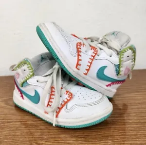 Nike Air Jordan 1 Mid SE TD Shoes Sneakers DM6220-100 White Toddler Kids Size 9C - Picture 1 of 10
