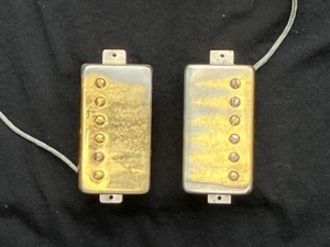 Gibson vintage 1968-72 patent sticker pickups matched set gold factory original - Picture 1 of 4