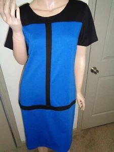 MSK BLUE & BLACK CUTE WEAR TO WORK DRESS SIZE: 10 - Picture 1 of 6