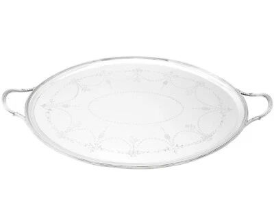 Antique Sterling Silver Two Handled Tea Tray George V - Image 1 of 4