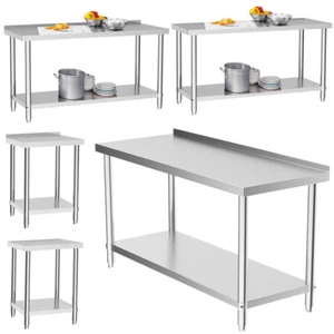 Commercial Work Bench Catering Table Stainless Steel Kitchen Prep Worktop F - Picture 1 of 41