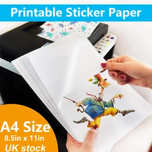 Waterproof Printable Vinyl Sticker Paper Label for Inkjet Printer 8.5"x11" - Picture 1 of 20