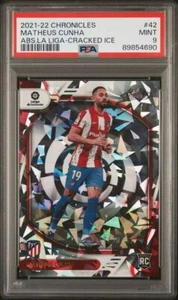 2021-22 Chronicles La Liga Absolute Cracked Ice/23 Matheus Cunha Rookie 42 PSA9 - Imagen 1 de 2