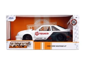 Jada 1:24 Big Time Muscle 1989 Ford Mustang GT White Texaco Diecast Model 35032 - Picture 1 of 10
