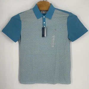 Camisa Polo Original Penguin Para Hombre Calce Ajustado Estampado Abanico Manga Corta En Blanco Luna - Imagen 1 de 5
