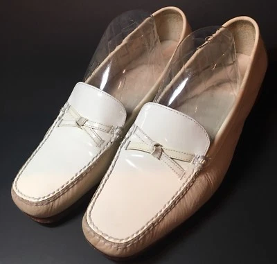 Cole Haan Women's Two-Tone Patent Smooth Leather Slip-On Loafer Ivory Sz 8AA (N) - Image 1 of 4