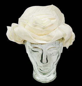 Vintage Ranleigh Union Made Damen beige große Schleife Band Turbin - Bild 1 von 6