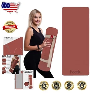Multi-Purpose 12mm Non-Slip Exercise Mat – Ideal for Yoga & Pilates, Dark Pink - Picture 1 of 8