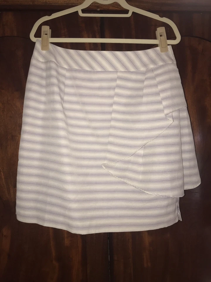 Falda Anthropologie Baraschi rayas moradas 12 Usada en Excelente Condición Foto 1 de 4