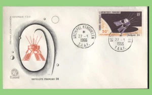 French Australian Antarctic 1966 50f Satellite D1 on First Day Cover - Picture 1 of 1