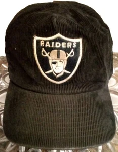LA Raiders Hat Vintage 80s NFL Black Corduroy American Needle Snapback Cap - Picture 1 of 8