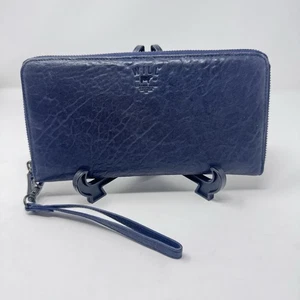 Will Leather Goods blau Kalbsleder Geldbörse Clutch Kartenetui gebraucht, in einwandfreiem Zustand - Bild 1 von 10