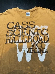 Cass Scenic Railroad WV Graphic T-Shirt, Mustard Yellow, Size: XL - Picture 1 of 5