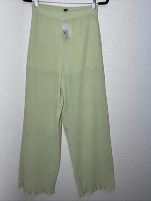 Pantalones de pierna ancha FOREVER 21 para mujer talla pequeña arrugados cintura alta nuevos con etiquetas Foto 1 de 4