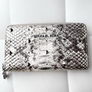 Michael Kors Snakeskin Python Studded Convertible Wristlet Wallet NO STRAP - Picture 1 of 7
