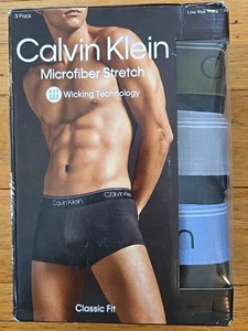 Men's Calvin Klein Microfiber Stretch Low Rise Trunk Classic Fit 3 Pack Sz XL - Picture 1 of 5
