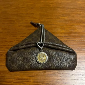 Celine Macadam Coin Case Purse Brown PVC Folding Triangle Vintage Main body only - Picture 1 of 5