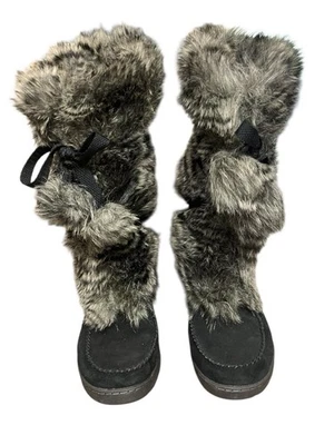 Eddie Bauer BOTAS DE PIEL GAMUZA Después del Esquí Squatch Exterior Negras Para Mujer Talla 10 Foto 1 de 4