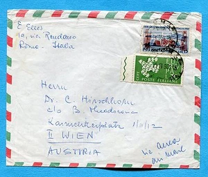 1961 EUROPA '61 £.70 + UNITA' D'ITALIA £.15 ann.RONA per l'AUSTRIA (244698) - Picture 1 of 1