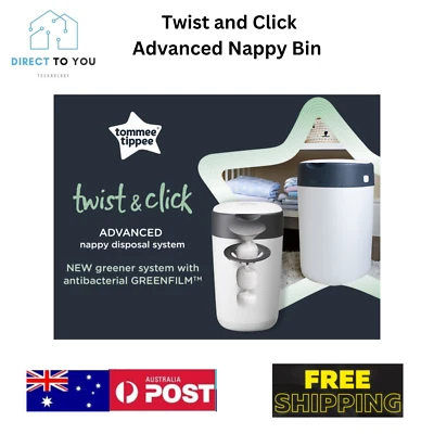 Tommee Twist and Click Advanced Nappy Bin Refill Cassettes Antibacterial Pack-6 - image 1 of 4