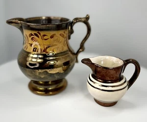 2 Kupfer Glanz Milchkännchen, größer - Allertons Longton England - Bild 1 von 9