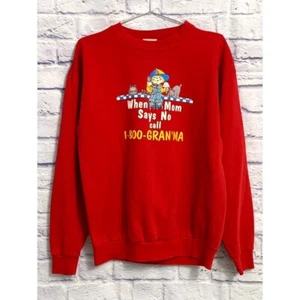 Vintage Santee Kitschy Graphic Sweatshirt Women’s Large Red Call Grandma - Picture 1 of 6