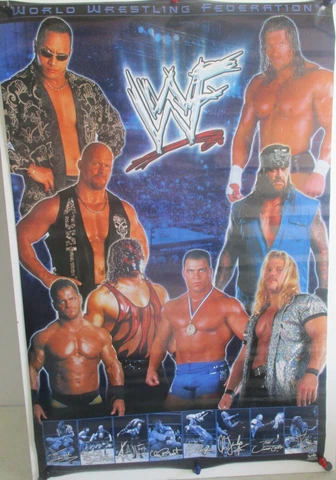 ROLLED 2001 FUNKY WWF WRESTLEMANIA POSTER STONE COLD ROCK UNDERTAKER TRIPLE H Cover
