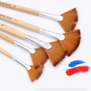 5Pcs Fan-Shaped Artist Paint Brushes Set Watercolour Acrylic Oil Painting Brush - Picture 1 of 8
