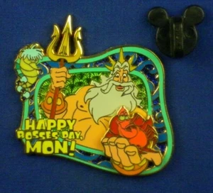 King Triton Sebastian Happy Boss Day Mon! 2002 Little Mermaid Pin # 16401 - Picture 1 of 5