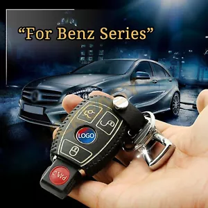 Genuine Leather Case Cover Holder Protector Skin Fit for Mercedes Benz Smart Key - Bild 1 von 6