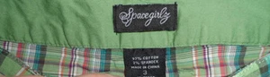 JUNIORS SPACE GIRLZ SHORTS - PLAID-13" INSEAM- SIZE 3 - Picture 1 of 4