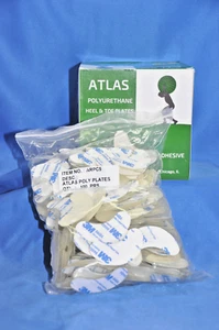 100 pares de placas de tacón atlas transparentes talla 5 ¡con clavos hechos en ee. uu.! Placas de talón - Imagen 1 de 3