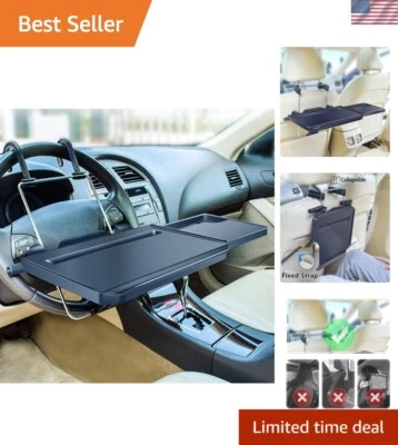 Portable Black Car Desk for Food and Laptop Use - Adjustable & Convenient - Image 1 of 4
