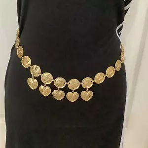 Vintage, Goldmünze, Herz Ketten Stil Gürtel, Made in Italy - Bild 1 von 8
