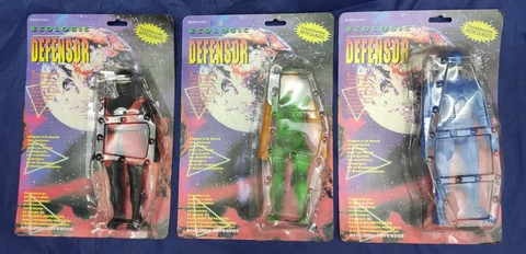 Lot of Ecologic Defensor bootleg Argentina like Robocop and Rambo. Robotak Cover