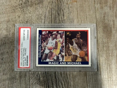 1991 COLLEGIATE COLLECTION 12th NAT. Promo MAGIC & MICHAEL PSA 10 GEM MINT - Image 1 of 3