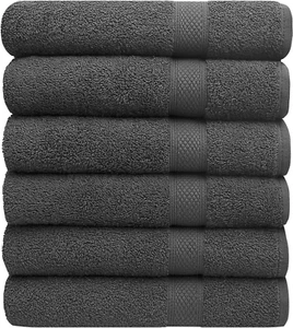 Bath Towels 25”X50” Gray 6 Pack - Picture 1 of 12
