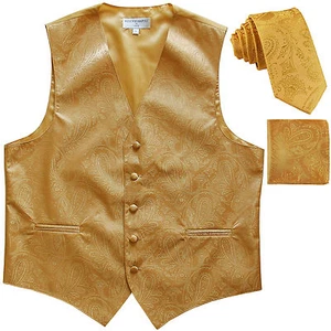 Nuevo chaleco formal para hombre cachemira ajuste delgado chaleco chaleco chaleco chaleco_corbata y oro Hankie - Imagen 1 de 6