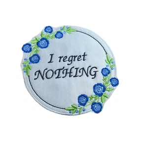 1 x Personalised Text Fancy Frame Rose Flower Wreath Sewing Patch Motif Trimming - Picture 1 of 2
