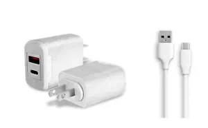 Cargador de pared de CA para el hogar + cable USB de 6 pies de largo para Motorola moto g power 5G (2024) - Imagen 1 de 6