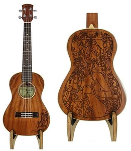 Alulu Solid Mahogany Tenor Ukulele Sexy Girl02 Hard Case HU1361-HU1366 - Picture 1 of 32