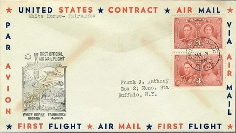 Canada 1938 First Flight Cover - AAMC 3813 -   WHITE HORSE to FAIRBANKS, ALASKA Cover