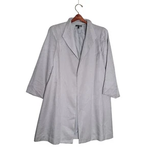 Eileen Fisher Shimmer Jacquard Open Coat Jacke Silber Grau Medium Viskose Seide - Bild 1 von 8