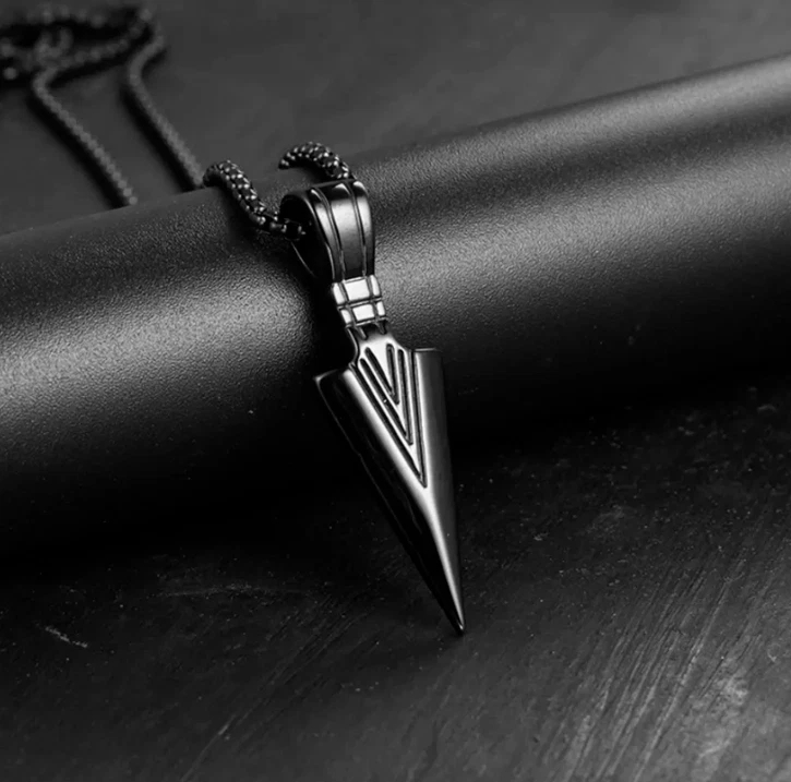 Halskette Pfeilspitzenkette Männerkette Herrenkette Speerspitze Pfeil Geschenk - Bild 1 von 1