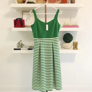 NWT C. Wonder Green and White Striped Dress Size M - Picture 1 of 4
