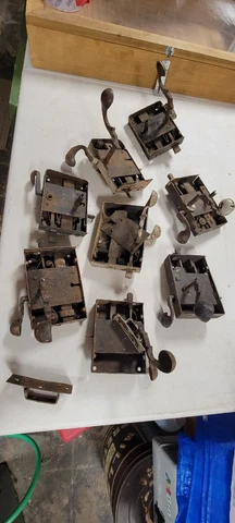 Antique Early American 18th c Wrought Iron Old PA Dutch Primitive Lock Door Lot Cover