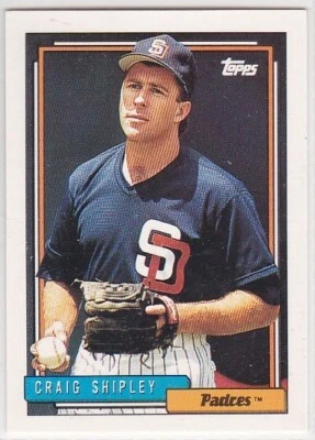 M) 1992 Topps Baseball Trading Card - Craig Shipley #308 - Image 1 of 2